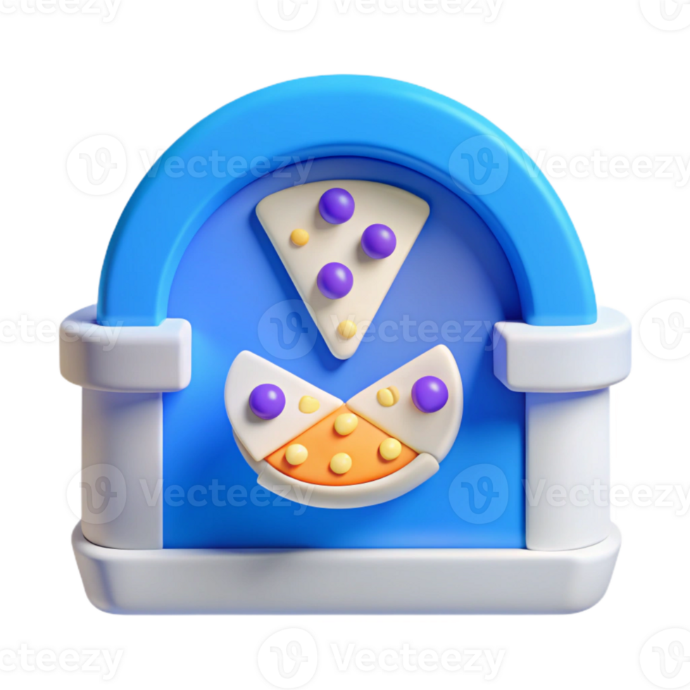 3D Render of a Pizza Jukebox png