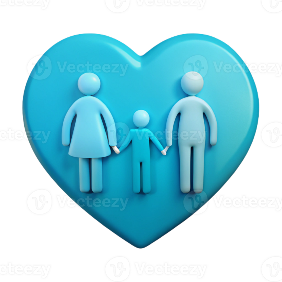 Family of Three Holding Hands in Heart Shape png