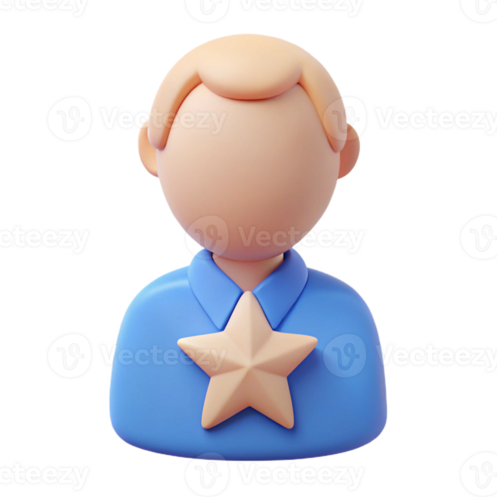 3D Cartoon Character with a Star png