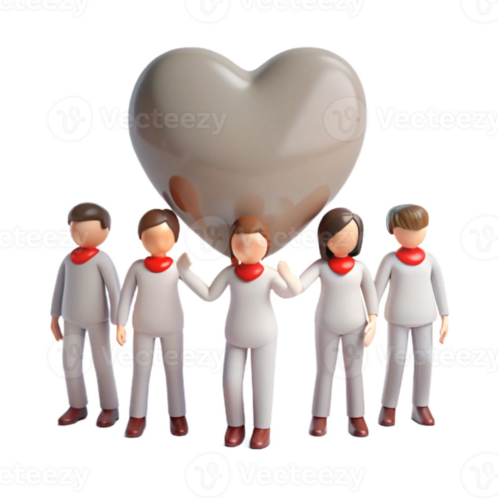 Group of People Holding a Heart Together png