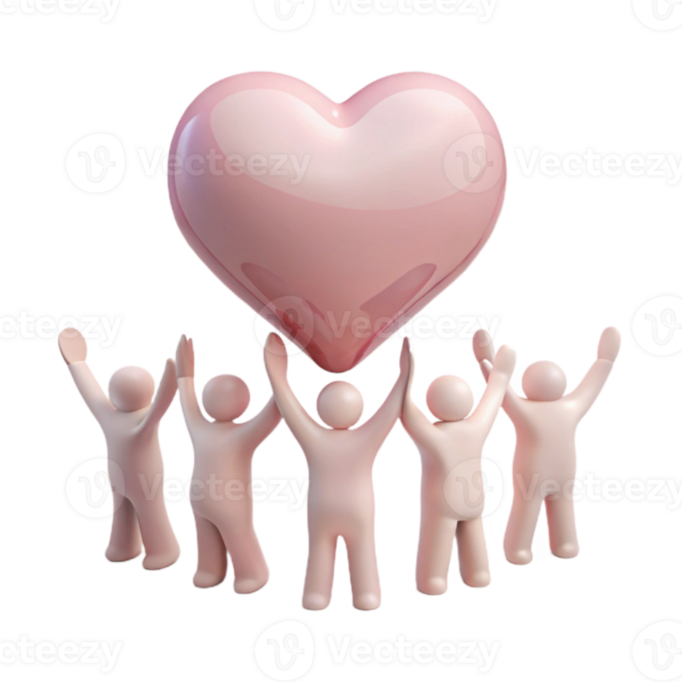 Group of People Holding Up a Heart png