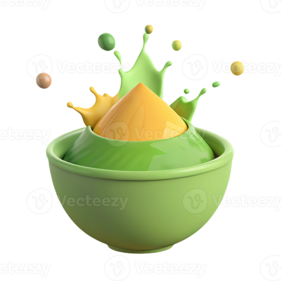 verde e amarelo líquido respingo dentro tigela png