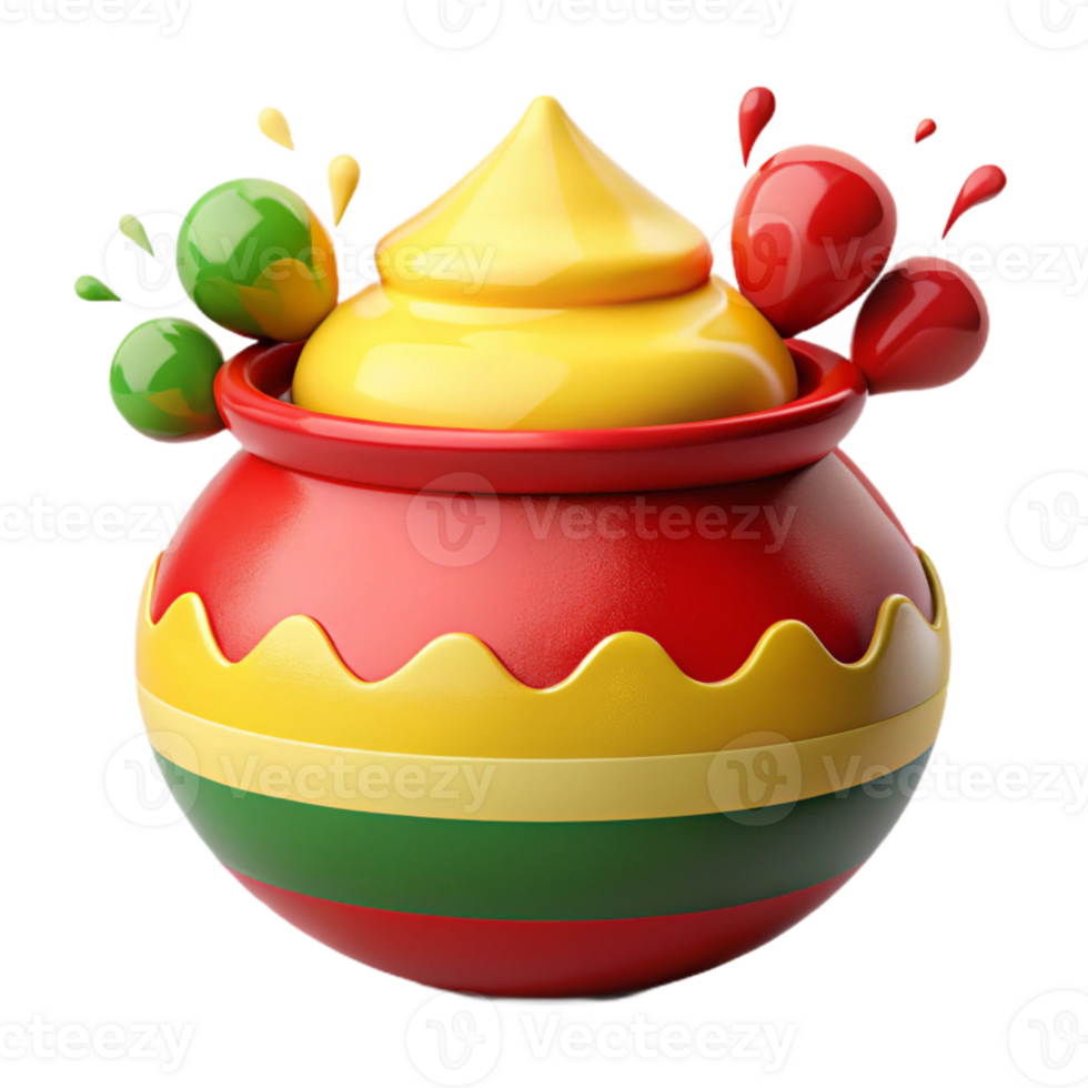 colorida Panela com amarelo, vermelho, e verde salpicos png