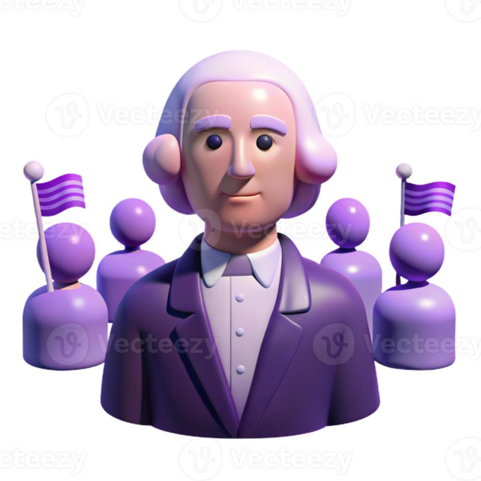 3D Illustration of a Leader with a Group of Followers png