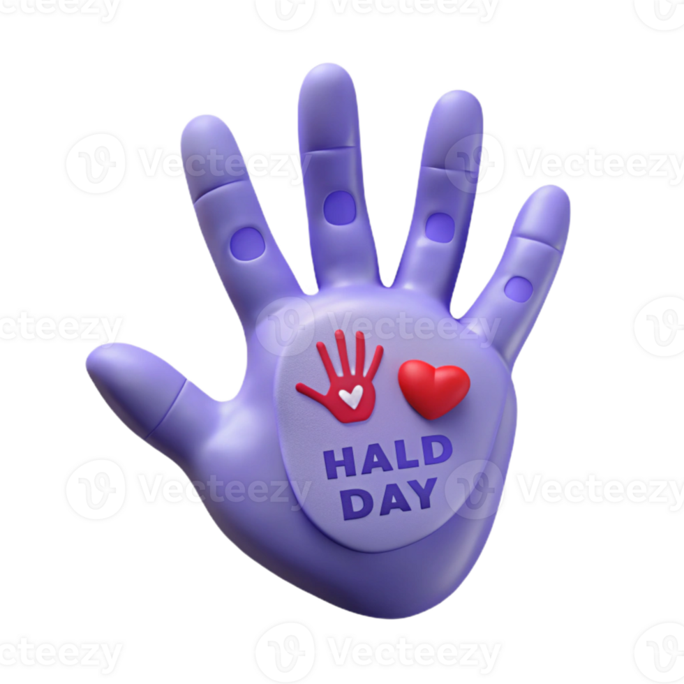 Hand with Heart and Help Symbol Help Day Concept png