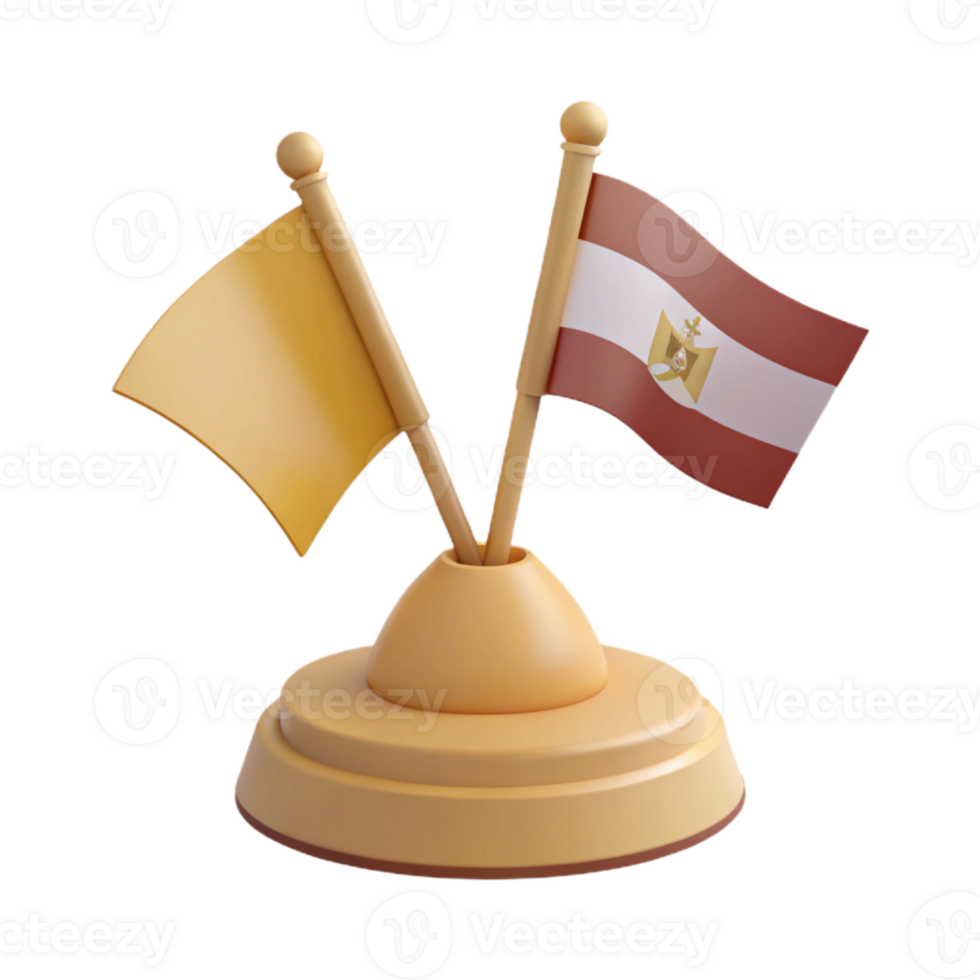 3D Rendered Desk Flags - Yellow and Red png