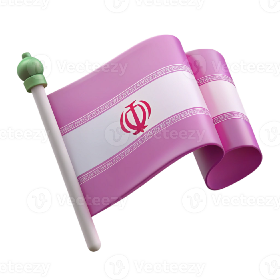 Waving Pink Flag with Symbol png