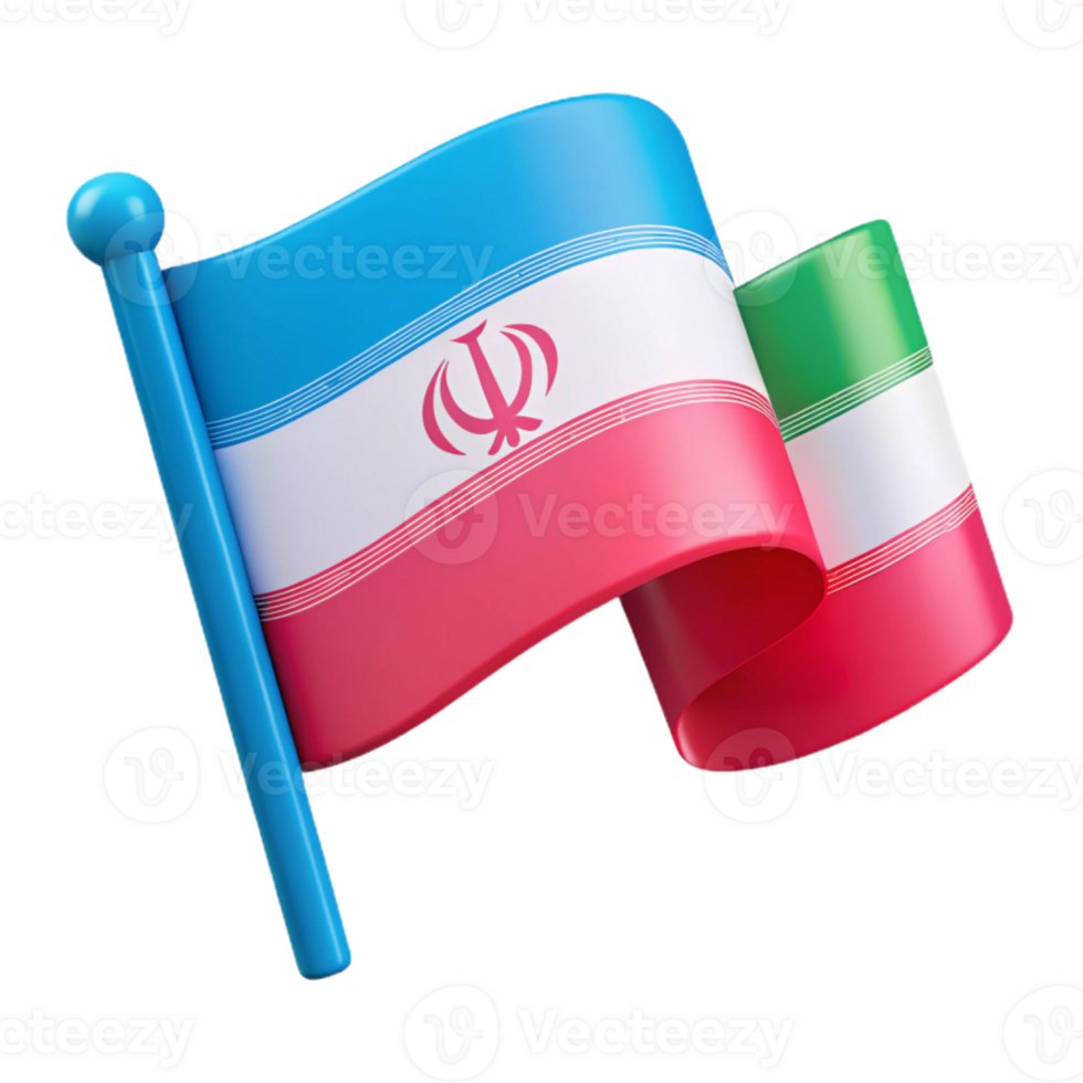 Waving Iranian Flag with Symbol png