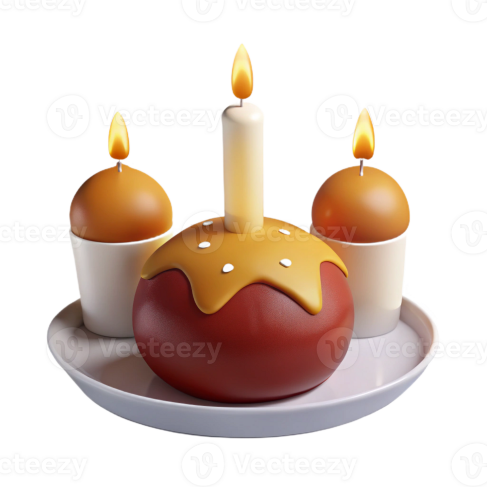Three Candles on a Plate png