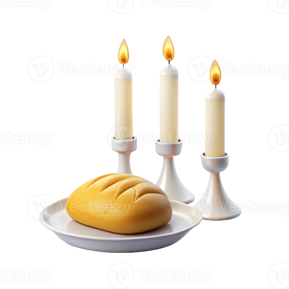 Three Candles and a Loaf of Bread png