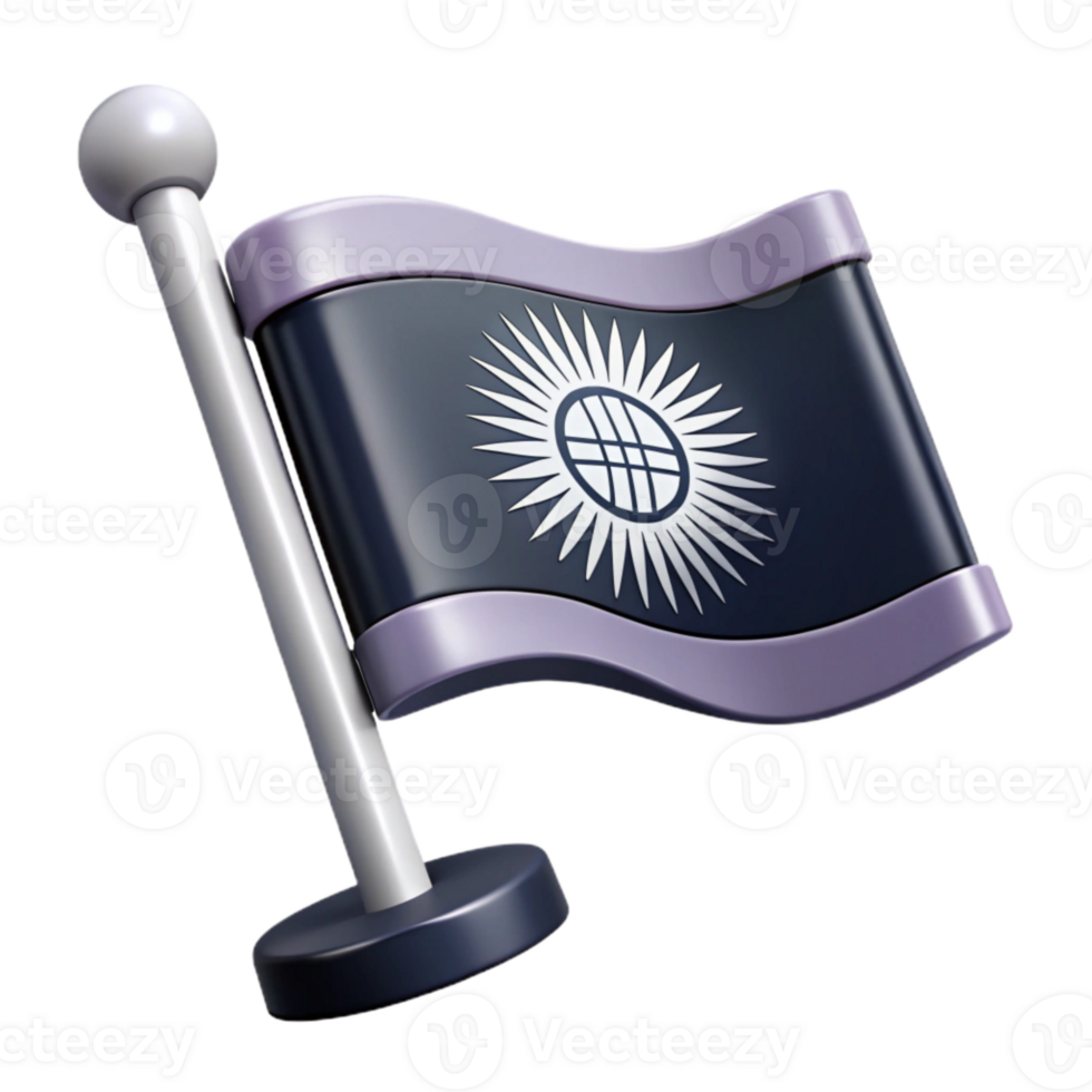 Waving Flag with Sun and Grid Design png