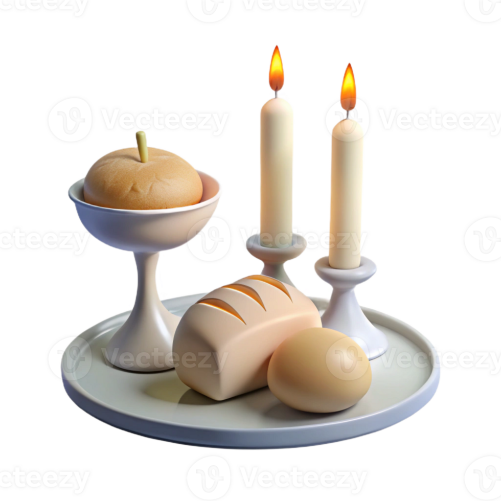 Still Life with Bread, Candles, and Egg png