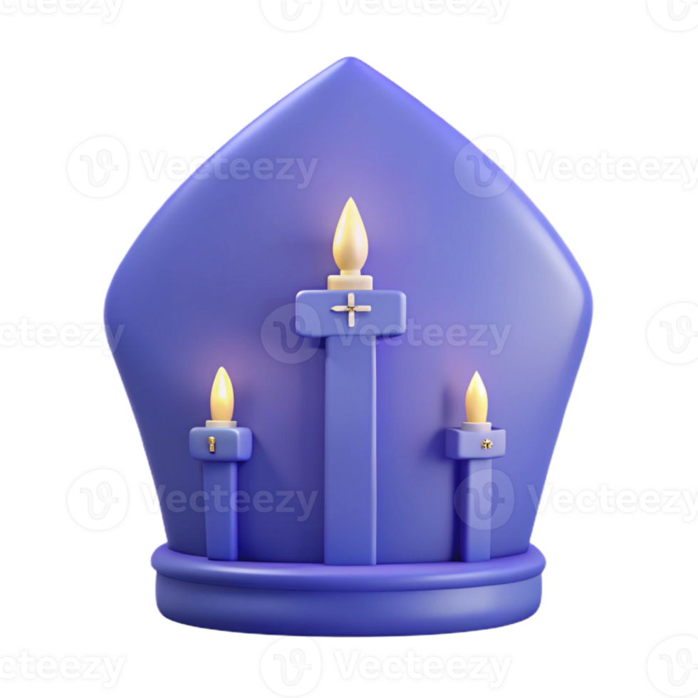 Lit Candles in a Purple Archway png