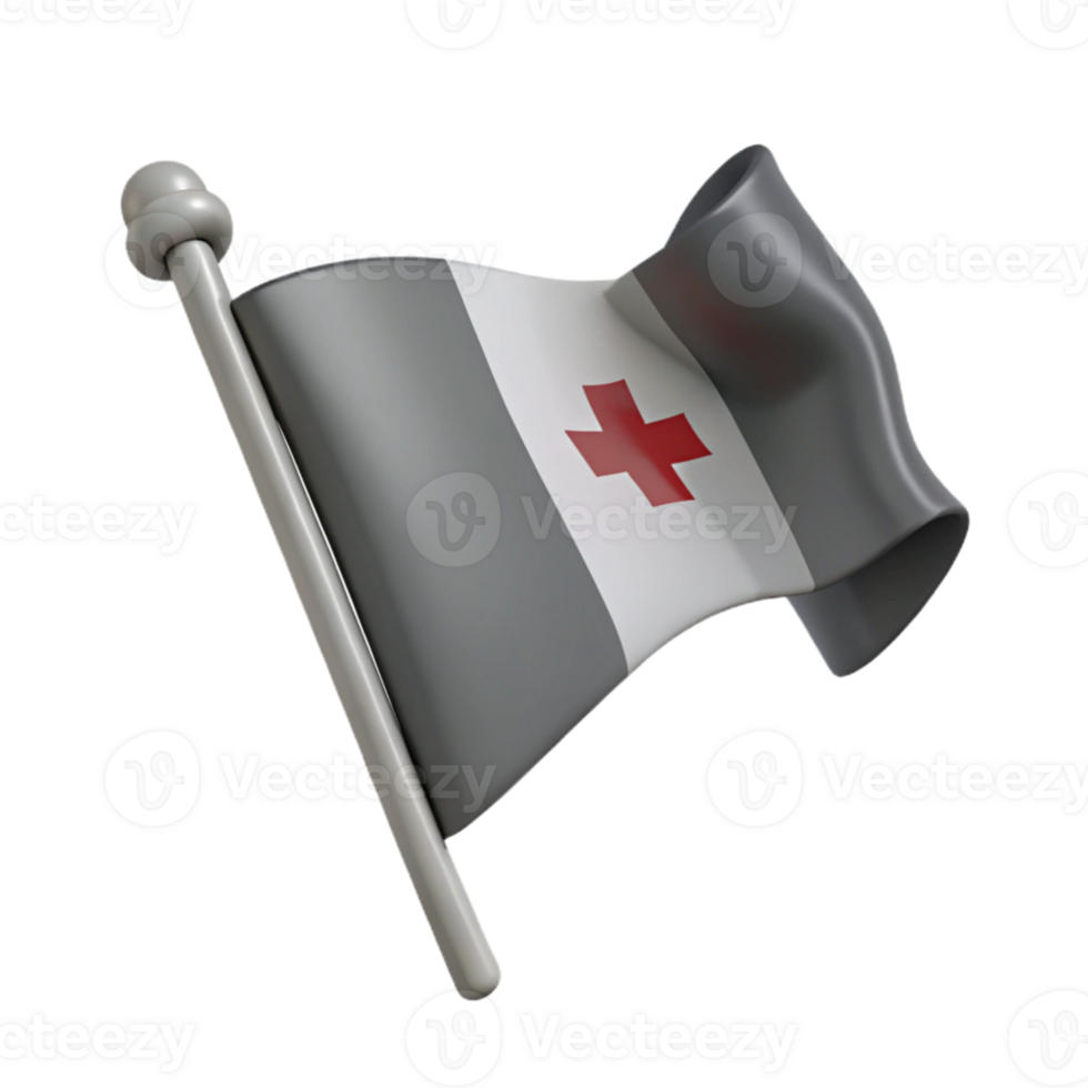Waving Flag with Red Cross Symbol png