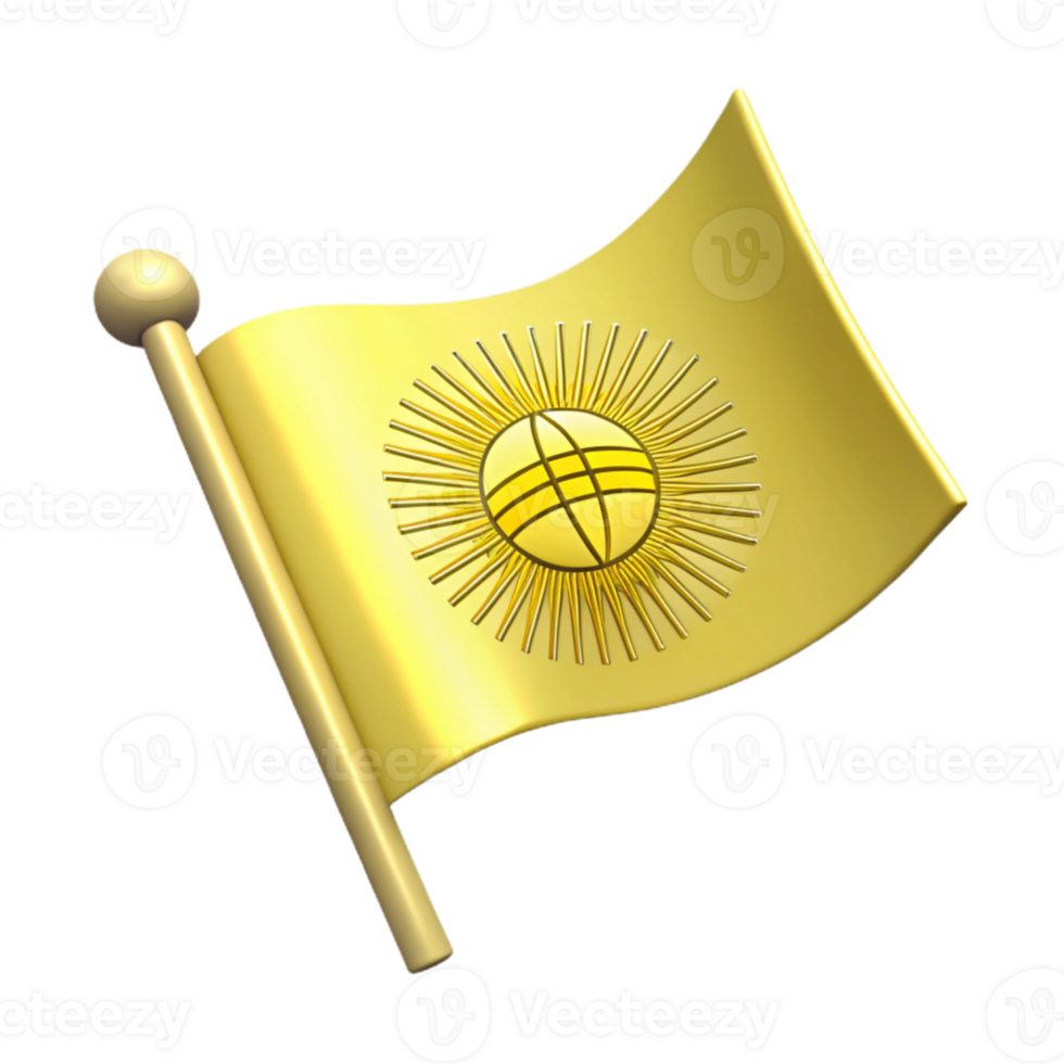 Golden Flag with Sun Symbol png