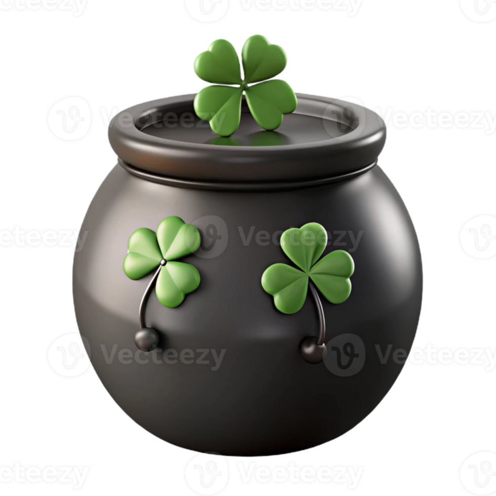 Pot of Gold with Shamrocks png