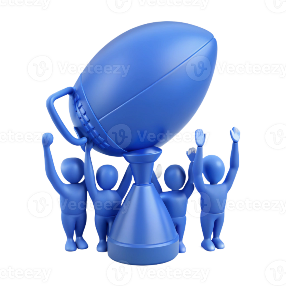 Celebrating Victory A Group of Figures Surrounding a Trophy png