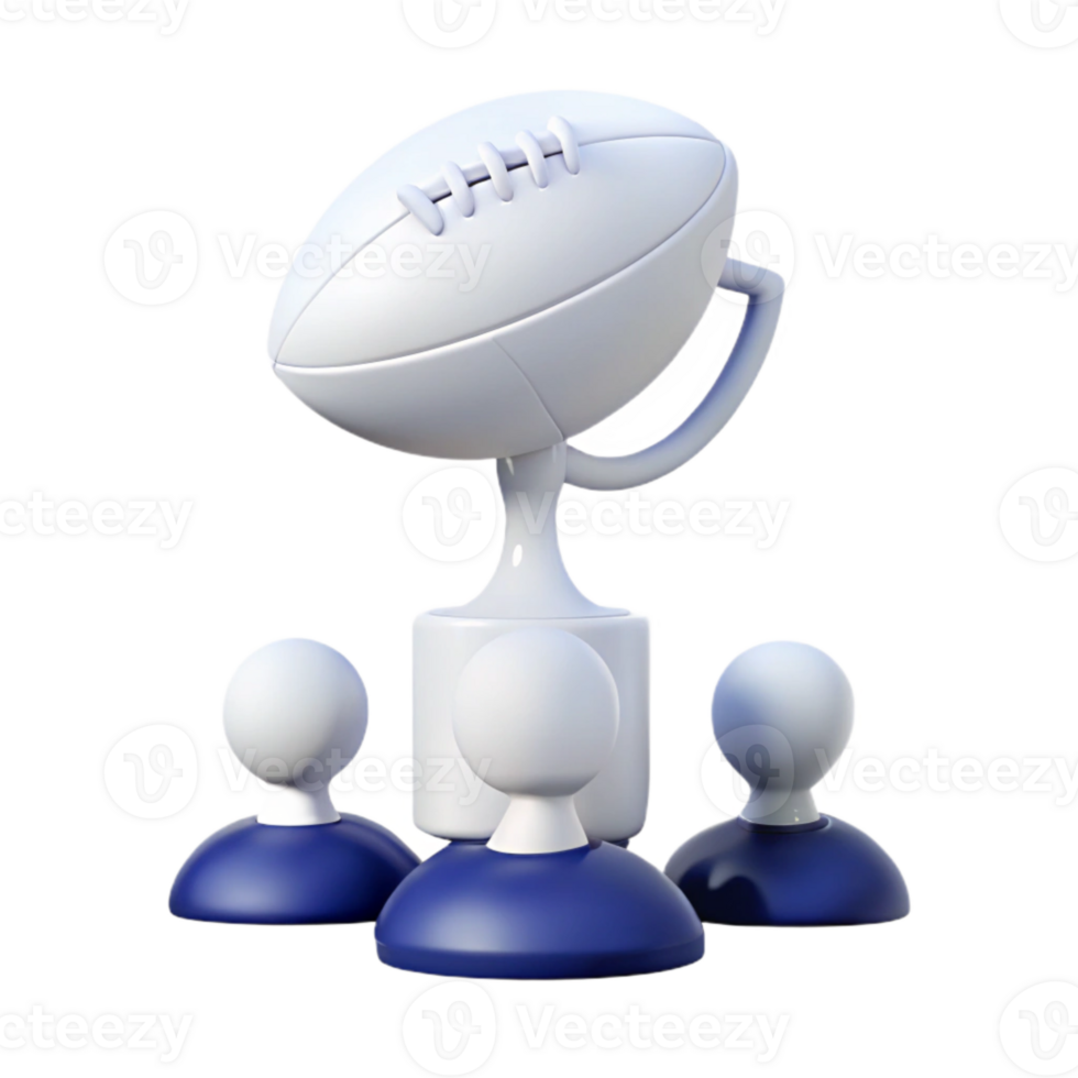 Football Trophy with Three Figures png