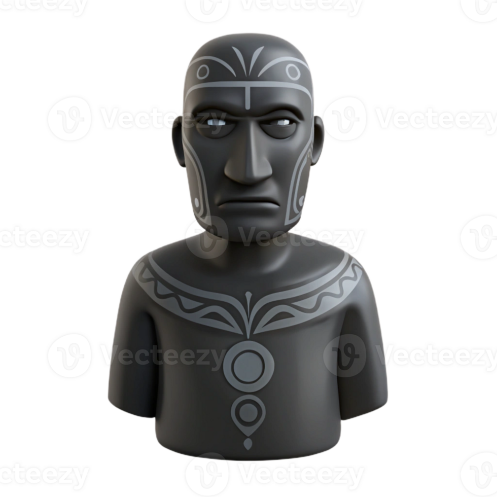 3D Render of a Tribal Man with Tattoos png
