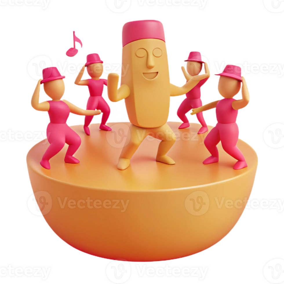 Dancing 3D Characters on a Platform png