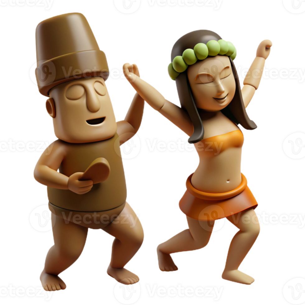 3D Cartoon Characters Dancing png