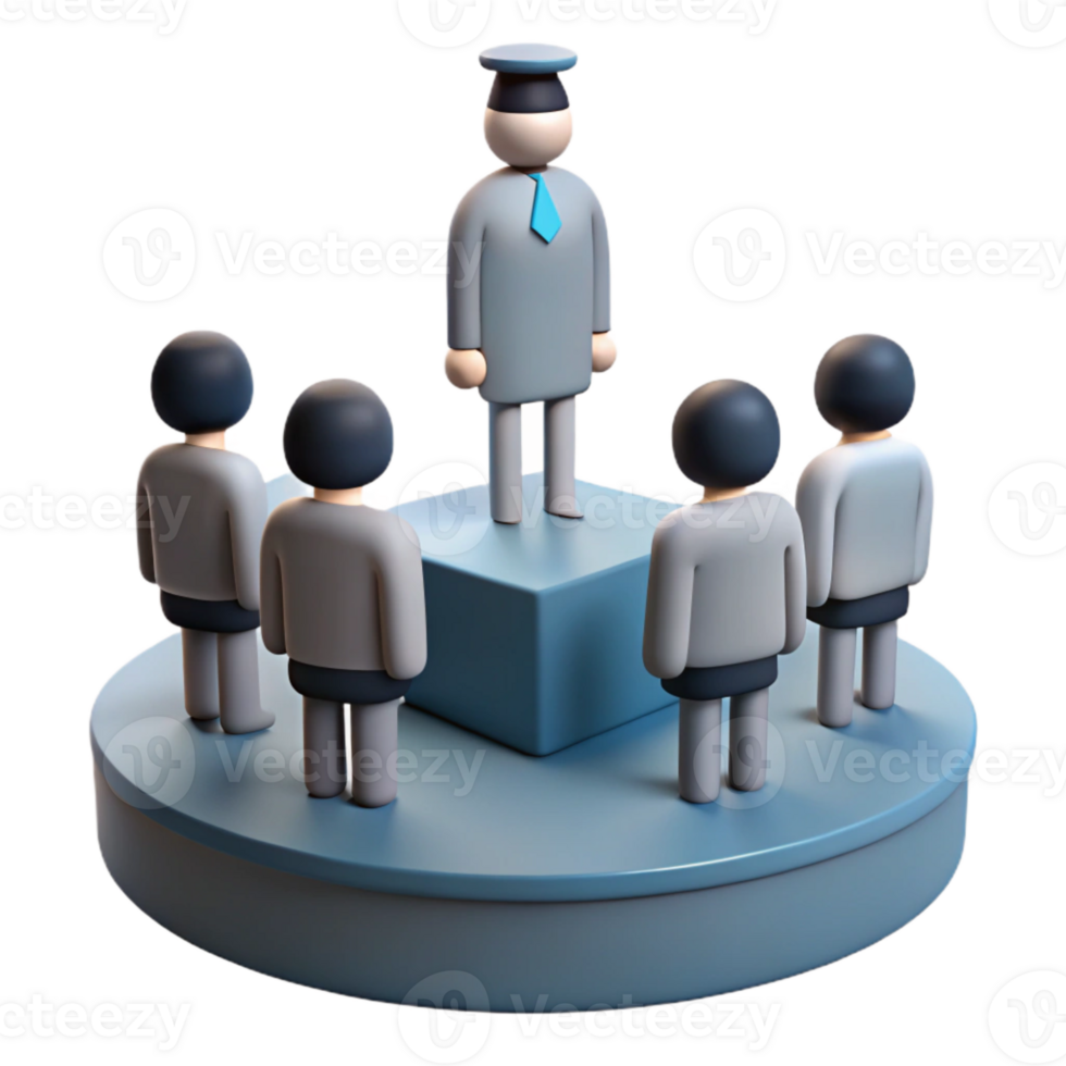 3D Illustration of a Leader Addressing a Group png
