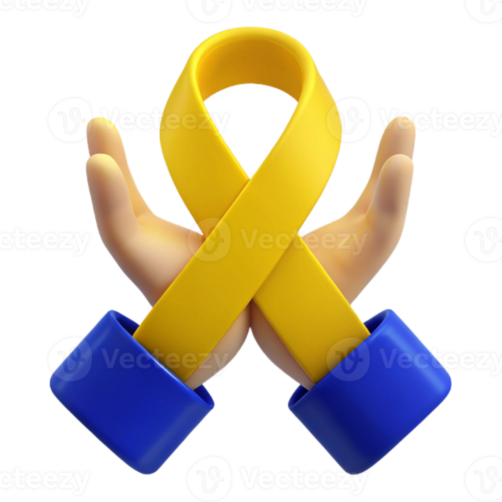 Hands Holding Yellow Ribbon Support and Hope png