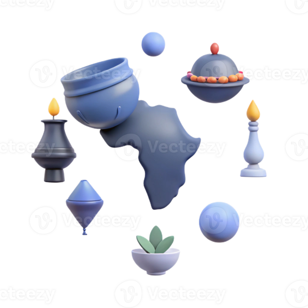 3D Rendered Objects Candle, Pot, Plant, Africa, Sphere png