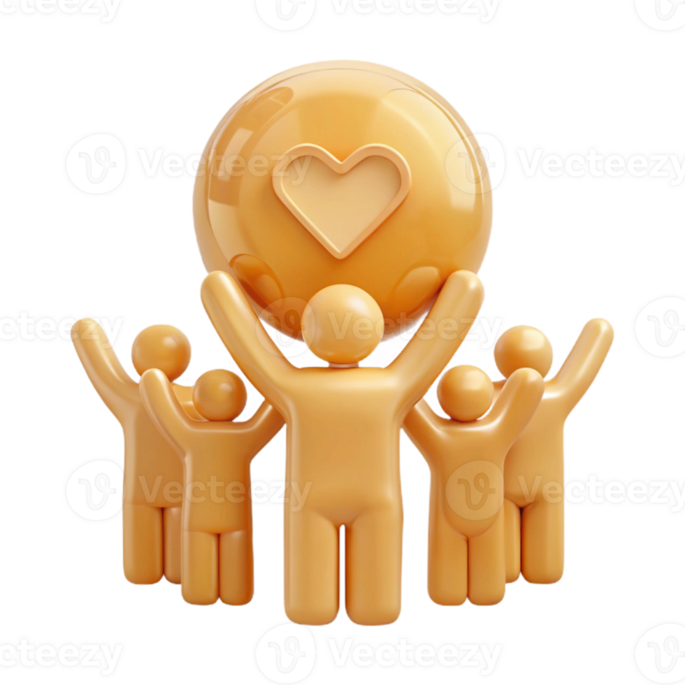 Group of People Holding a Heart Symbol png