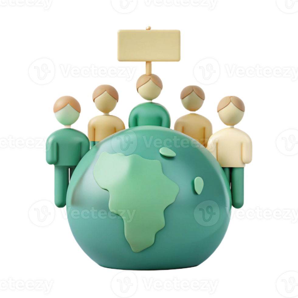 Global Unity People Standing Together Around the Earth png