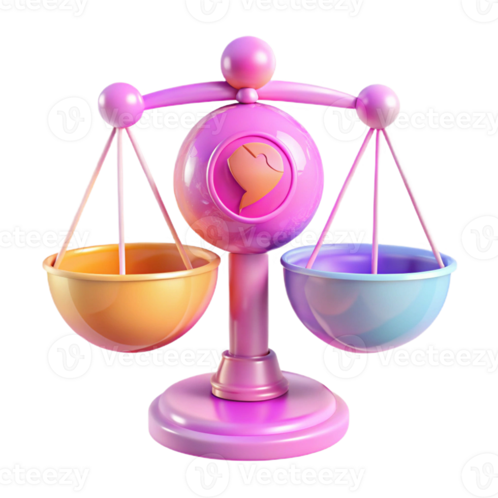 3D Rendered Libra Zodiac Symbol with Scales png