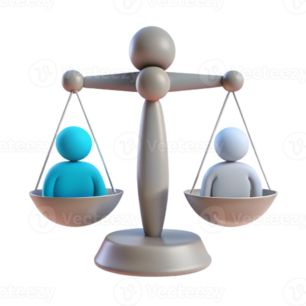 Balancing Act Two Figures on a Scale png