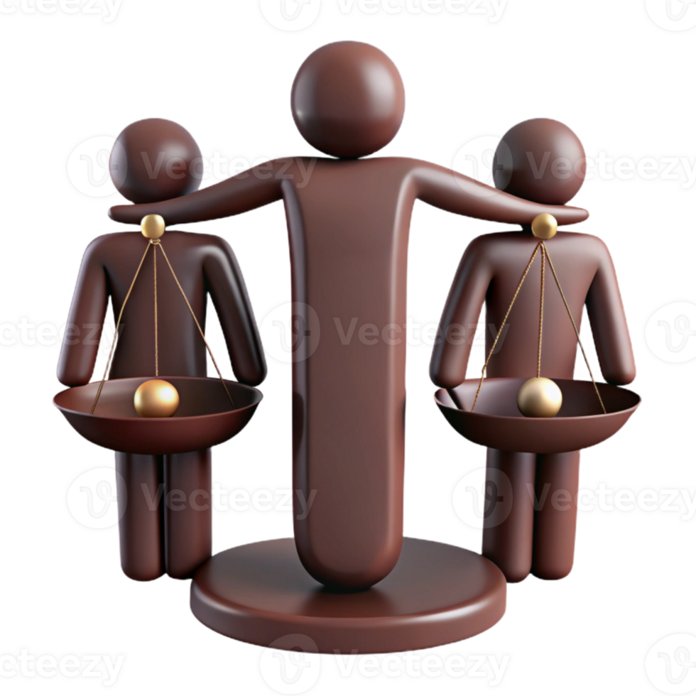 Balancing Act Two Figures on a Scale png