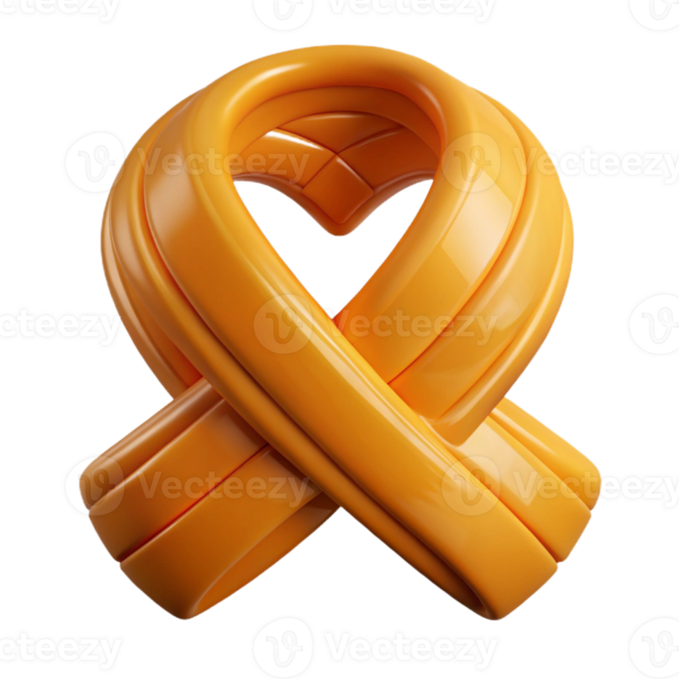 Abstract Yellow Heart Shape Created by Curved Lines png