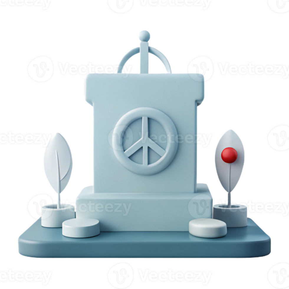 Peace Symbol Monument with Plants png