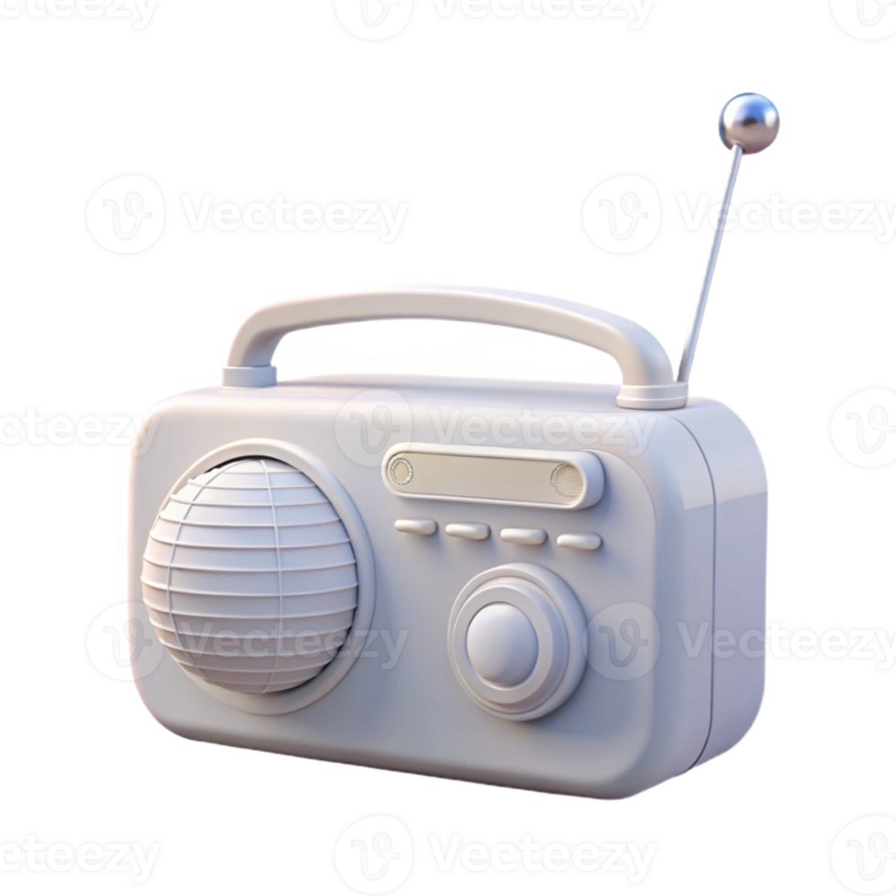 Vintage Radio with Speaker and Antenna png