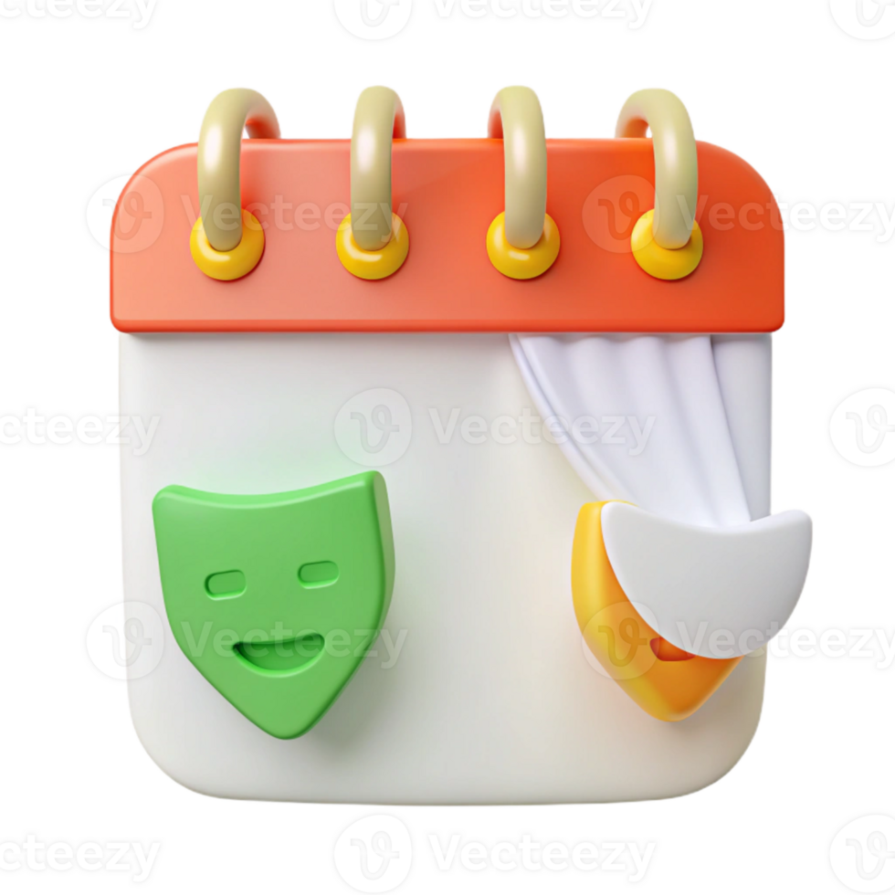 Calendar Icon with Comedy and Drama Masks png