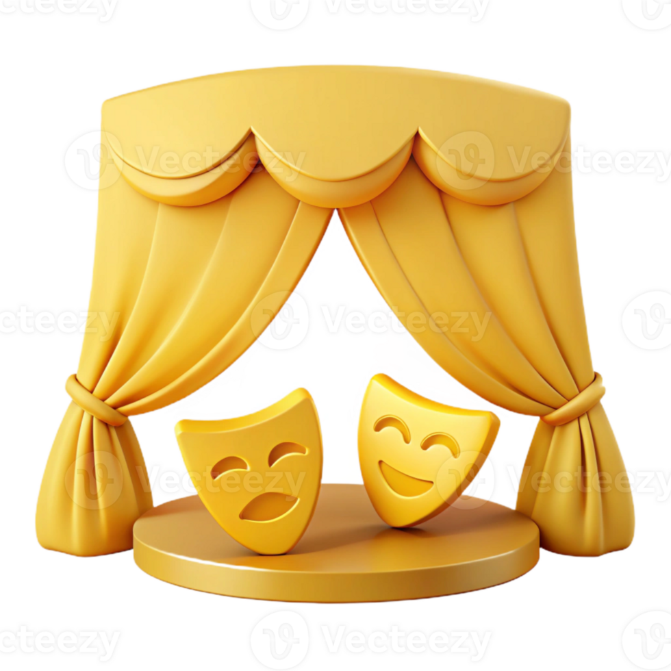 Comedy and Tragedy Masks on Stage png