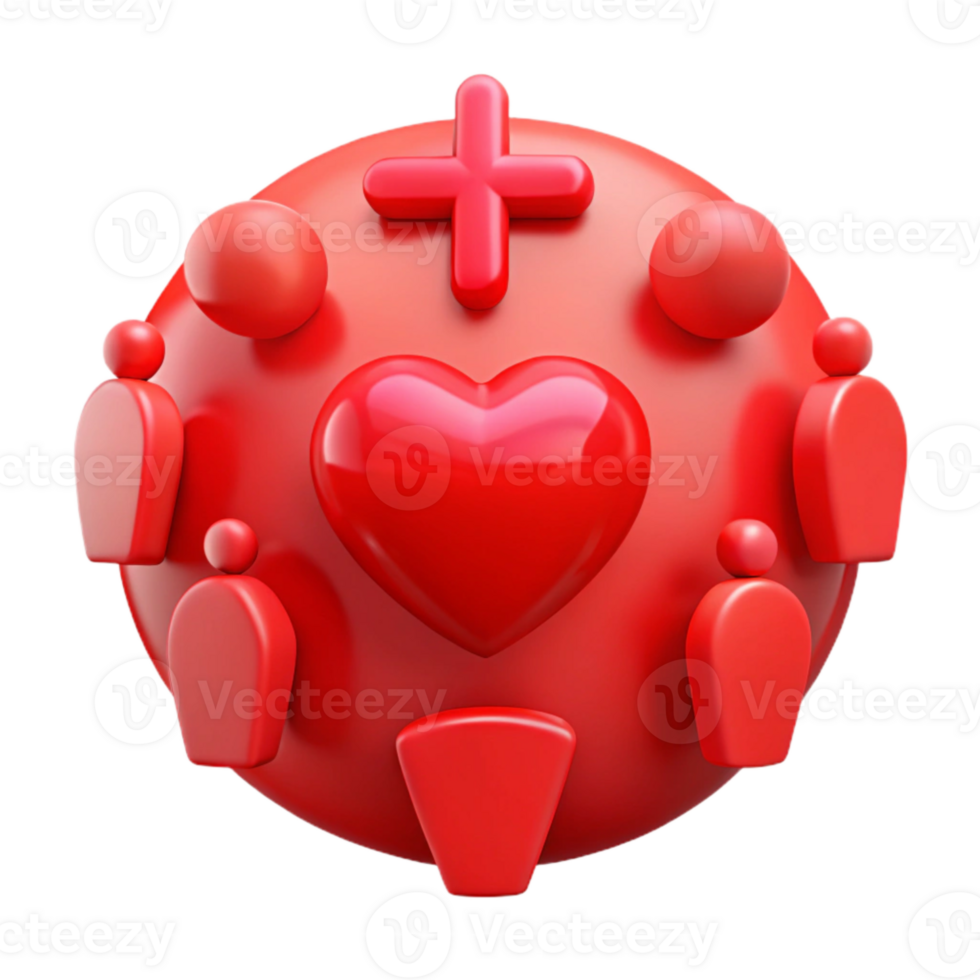 Community, Love, and Care A 3D Illustration png