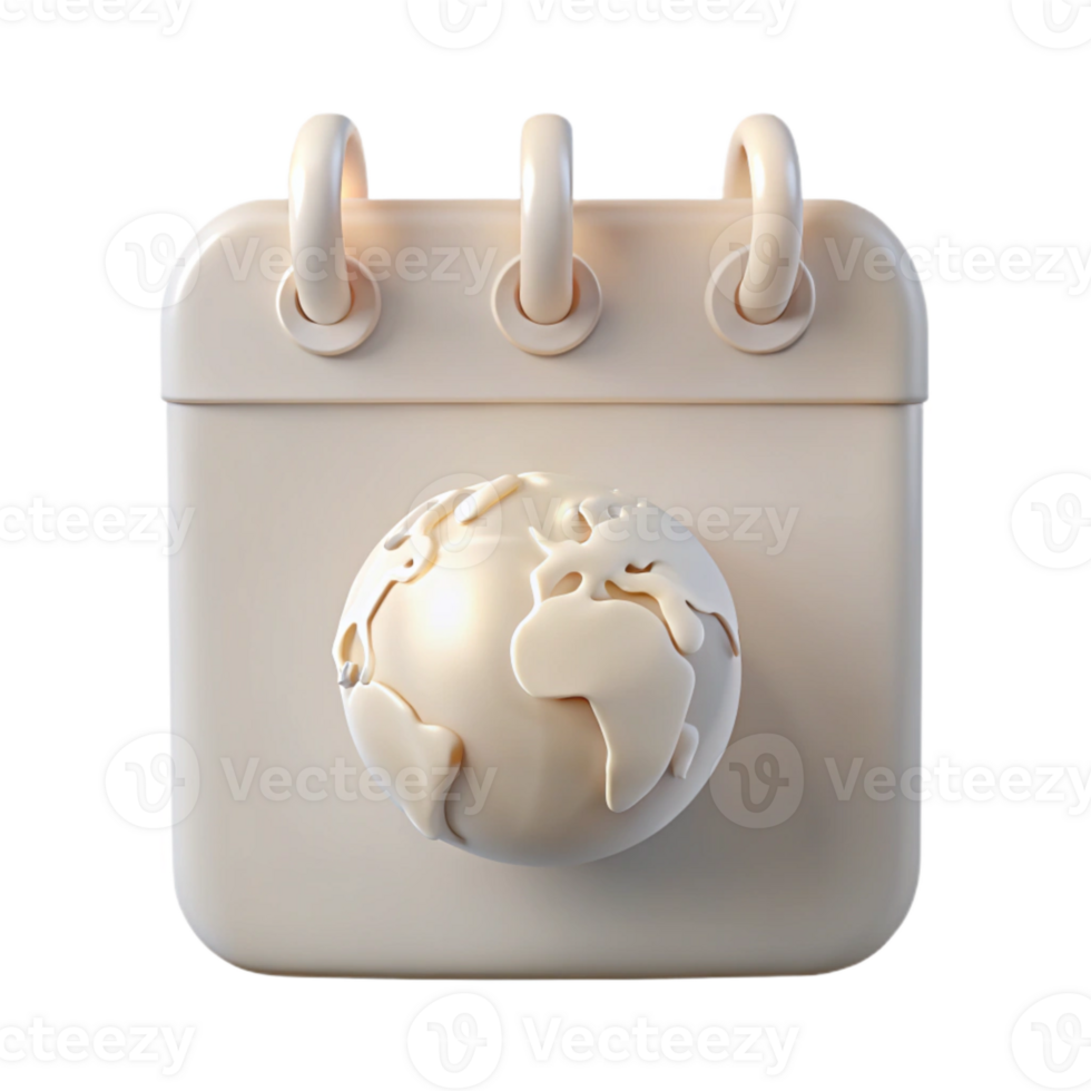 Calendar Icon with Globe Representing Global Events png