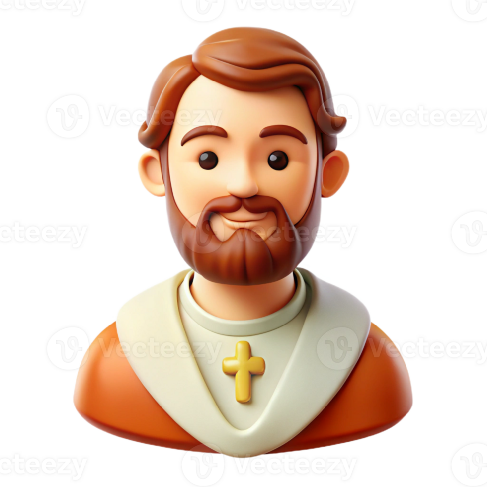 3D Cartoon Illustration of a Person with a Cross png