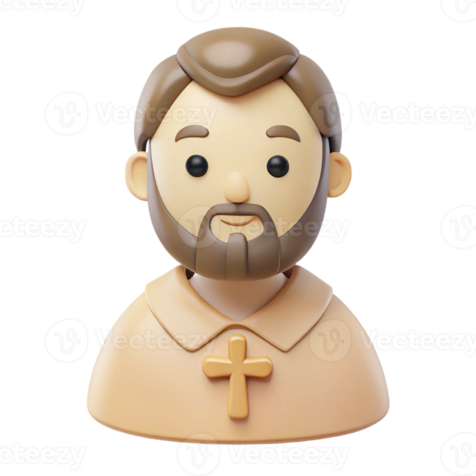 3D Cartoon Character with a Cross png