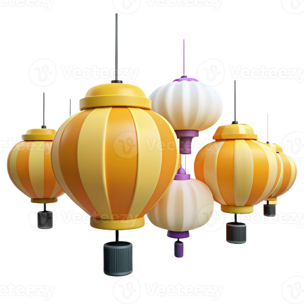 Colorful Striped Lanterns Hanging From The Ceiling png