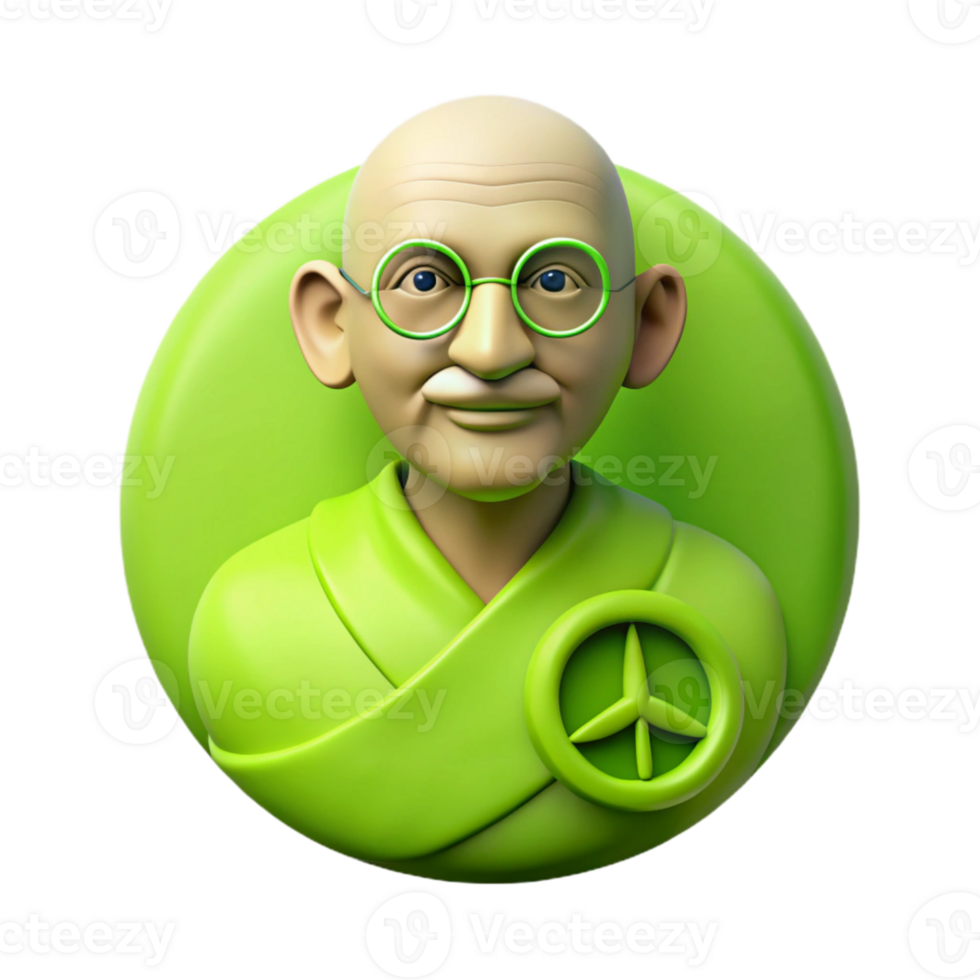Green Peace Symbol with a Cartoon Character png