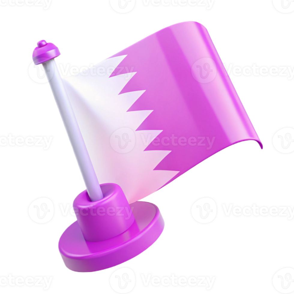 3D Rendered Flag of a Country with White and Pink png