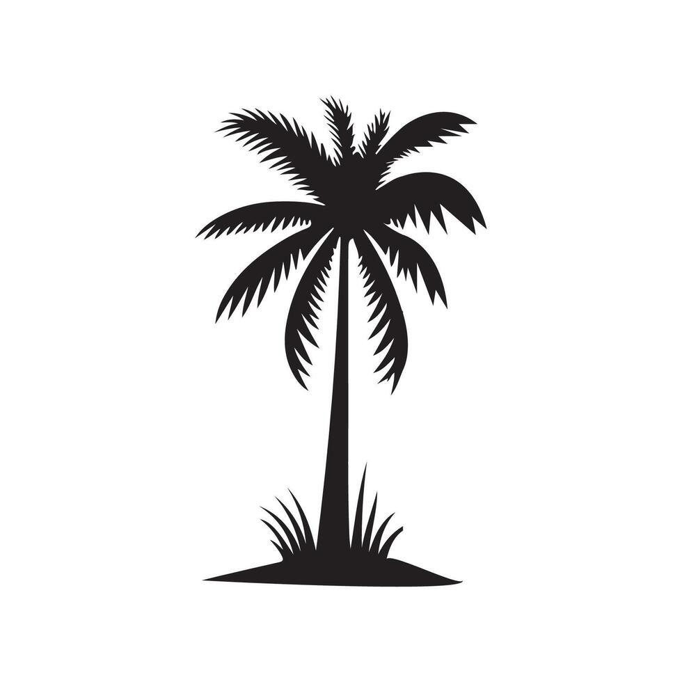 Palm tree silhouette summer tropical design vector