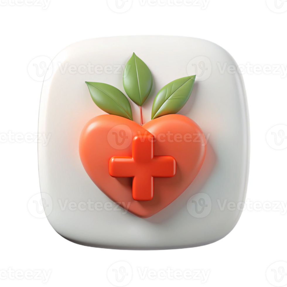 Heart Health with Nature A 3D Illustration png