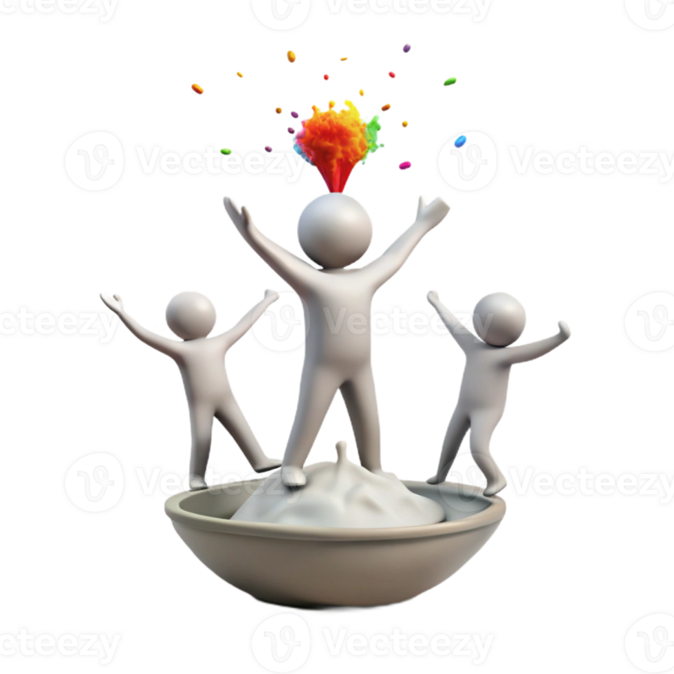 Celebrate Success with Joyful 3D Figures png