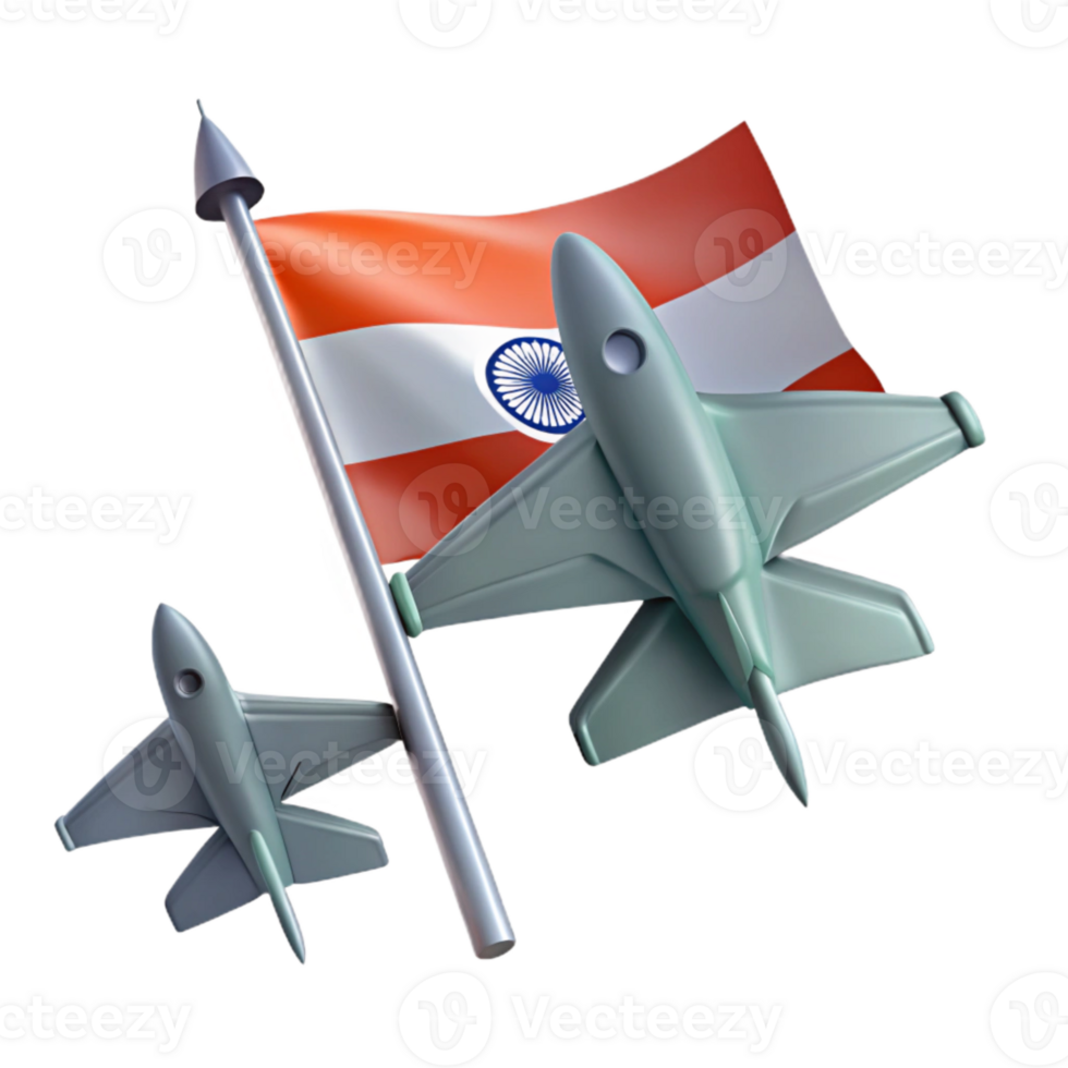 Indian Flag with Two Fighter Jets png