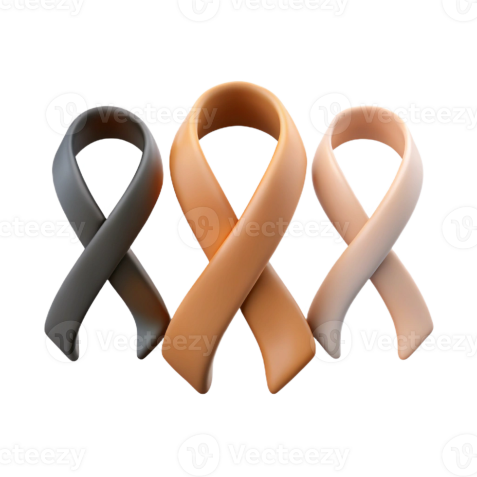 Three Awareness Ribbons Support, Unity, and Hope png